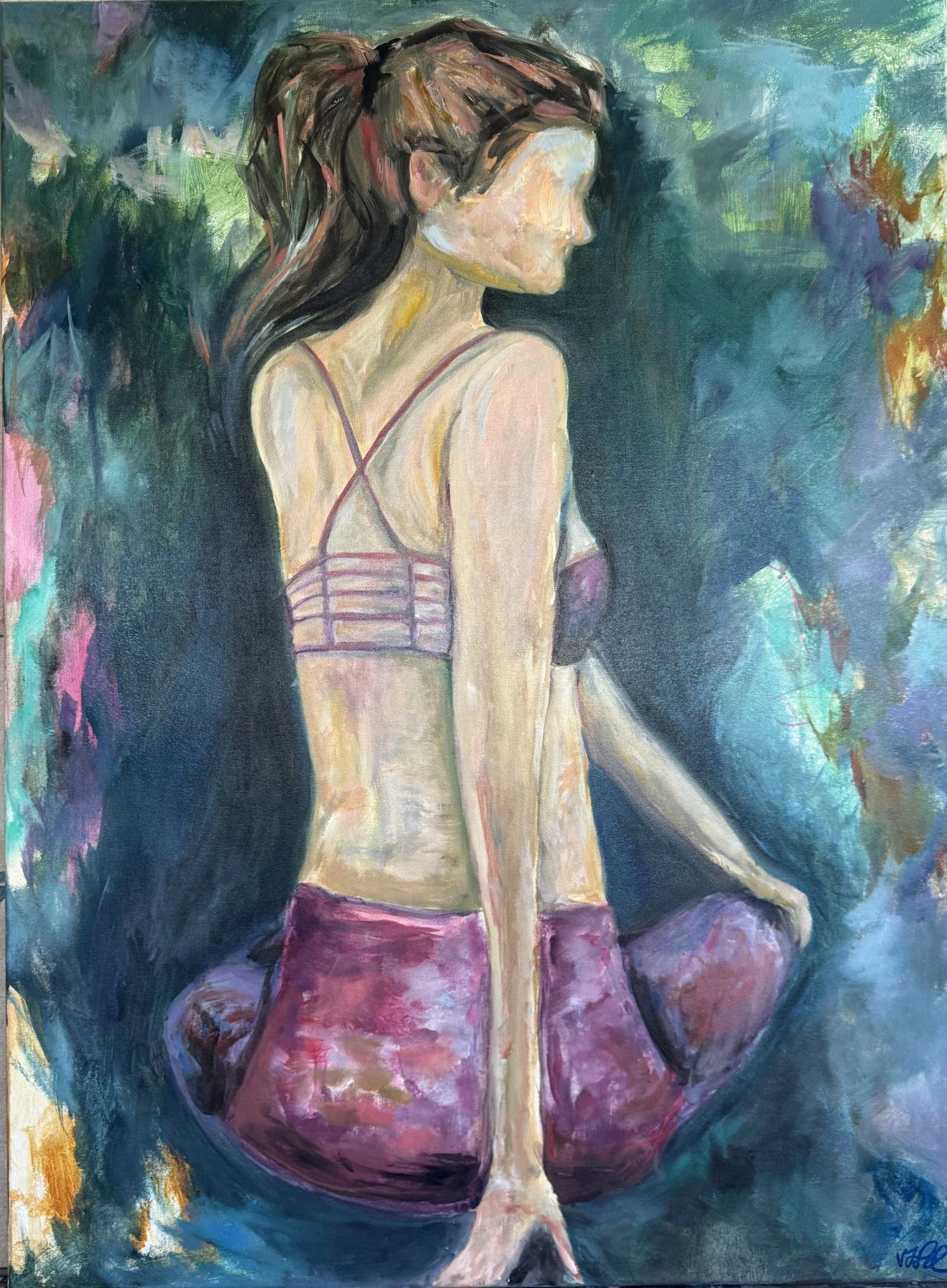 She Arrives 1: A Breath to Herself- Original Canvas Painting