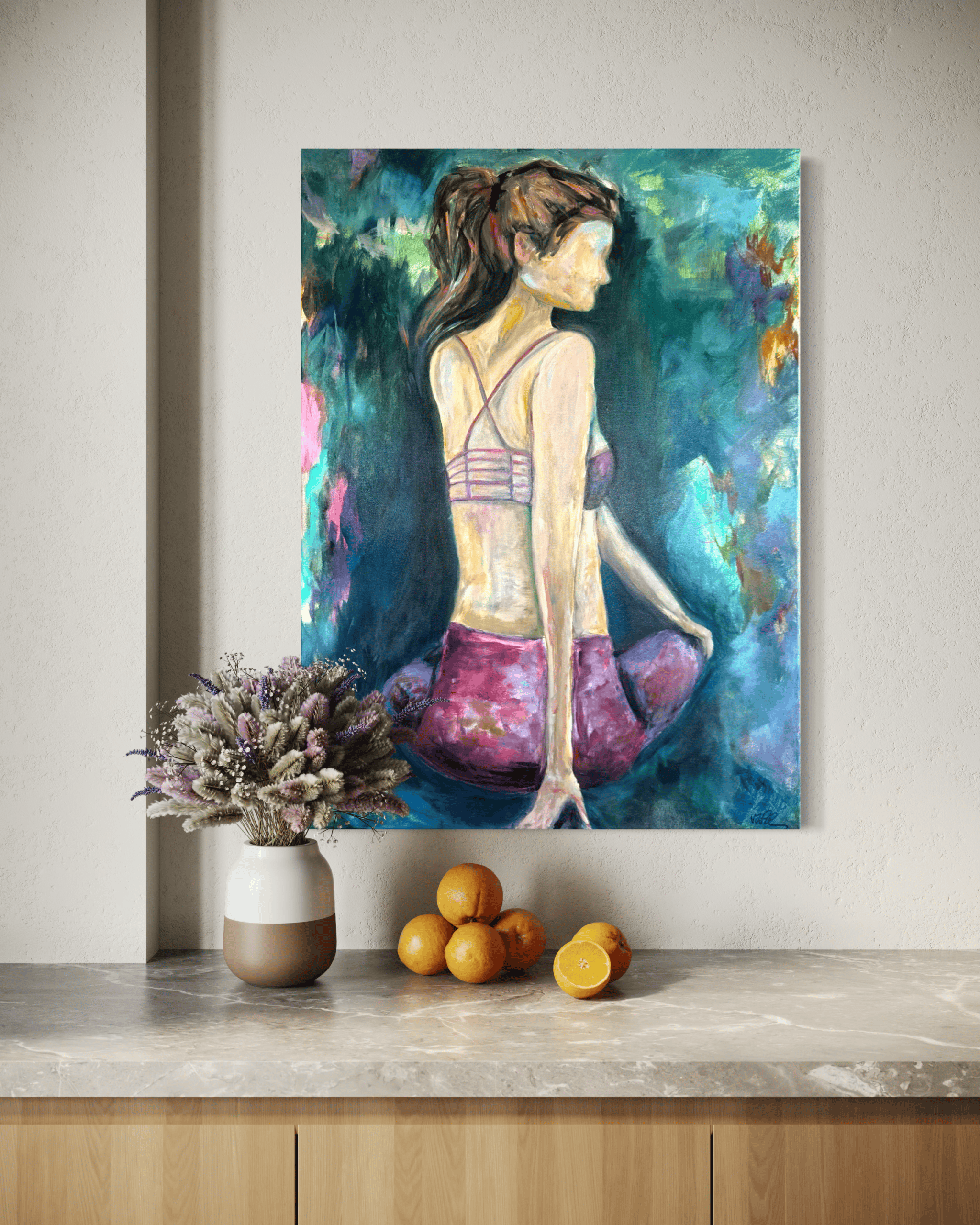 She Arrives 1: A Breath to Herself- Original Canvas Painting - Image 2