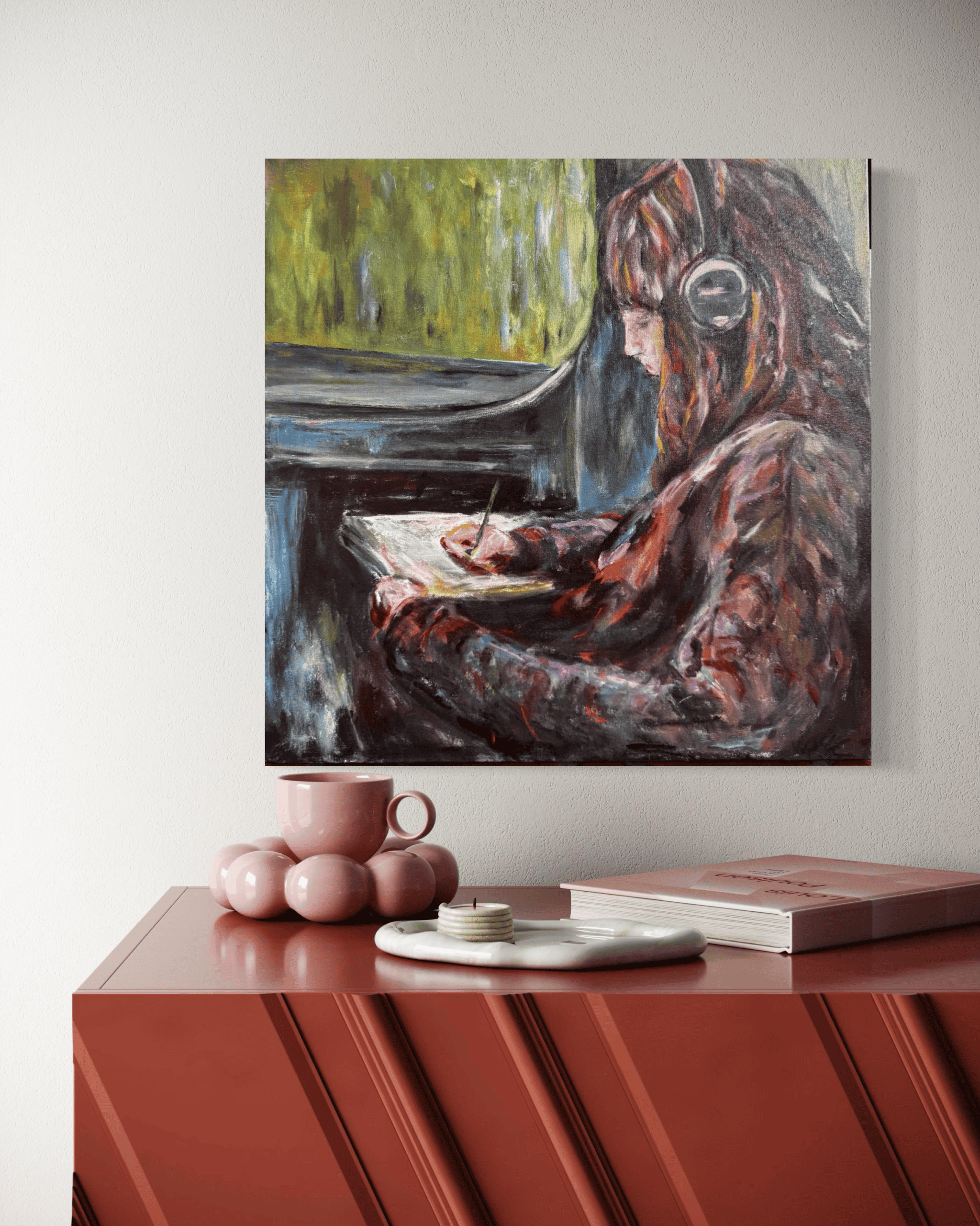 Gathering Thoughts- Original Canvas Painting - Image 3